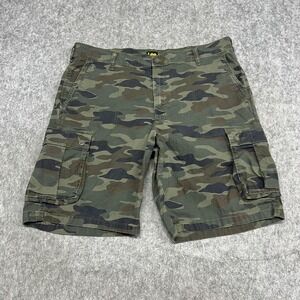 Lee Cargo Shorts Mens 40 Green Camouflage Flat Front Stretch Outdoor Casual